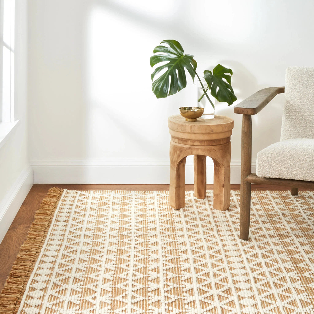 Pembrook Handwoven Wool Rug in Ochre - Nested Designs