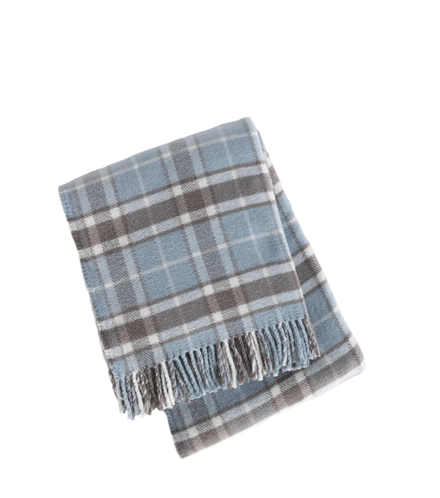 Plaid Blend Fringed Throw in Gold - Nested Designs