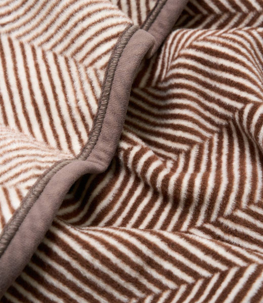 Harborview Herringbone Chocolate Blanket - Nested Designs