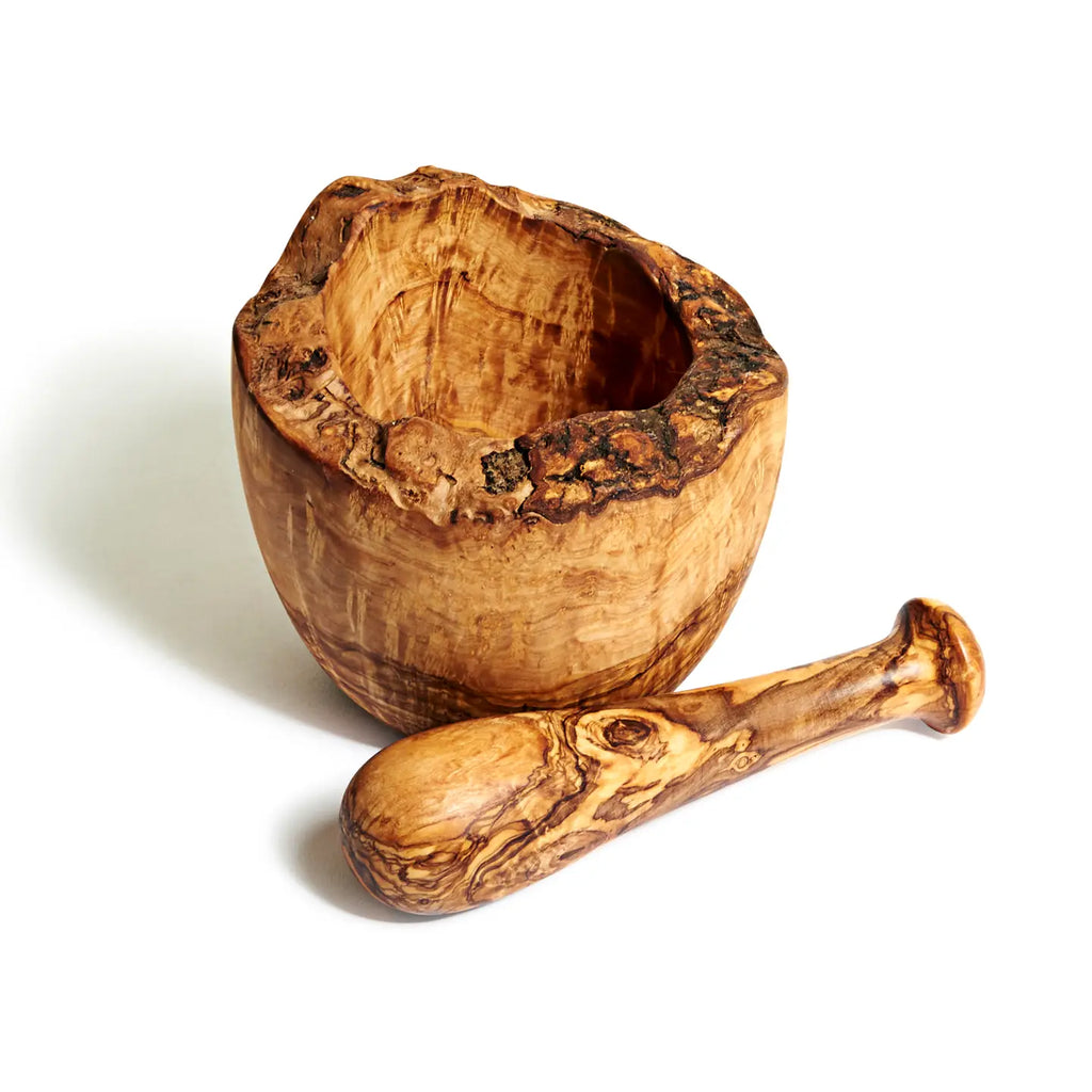 Olive Wood Mortar & Pestle - Nested