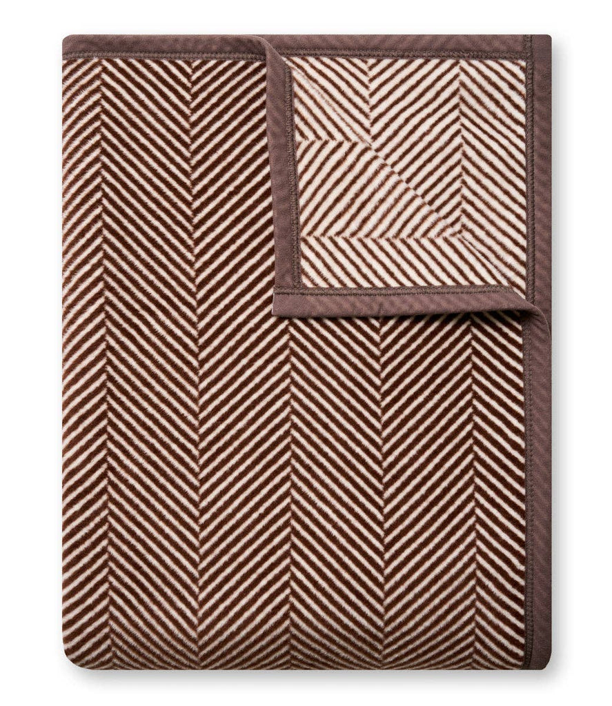 Harborview Herringbone Chocolate Blanket - Nested Designs