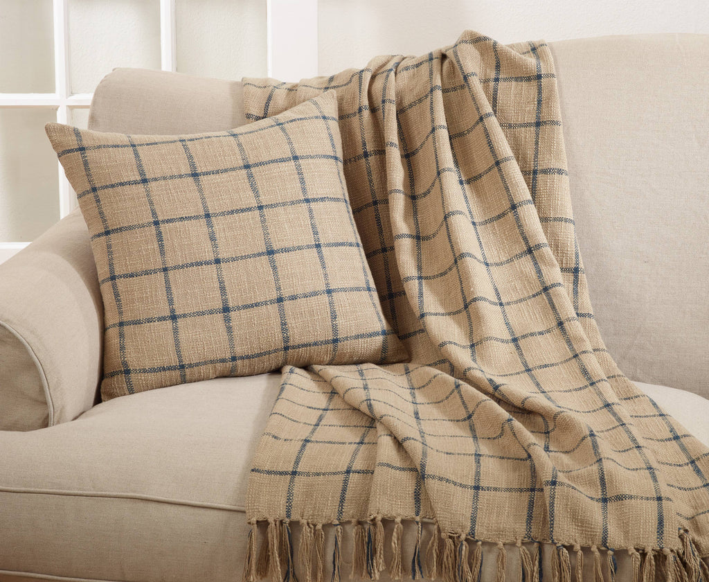Cotton Checkered Throw Blanket - Nested Designs