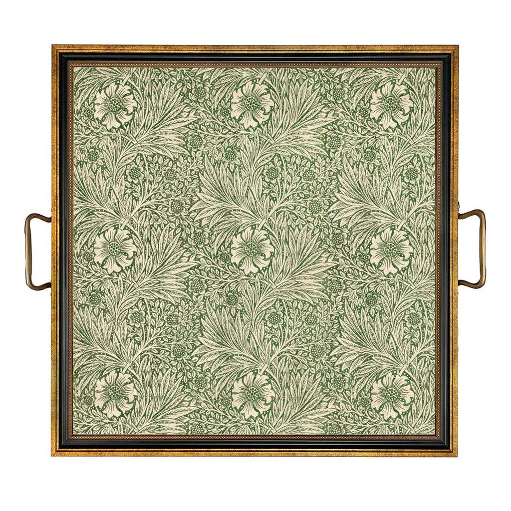 William Morris Marigold Decorative Tray with Brass Handles - Nested