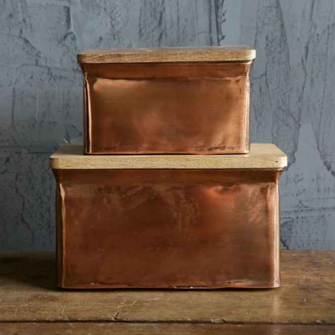 Small Copper Box with Lid - NESTED
