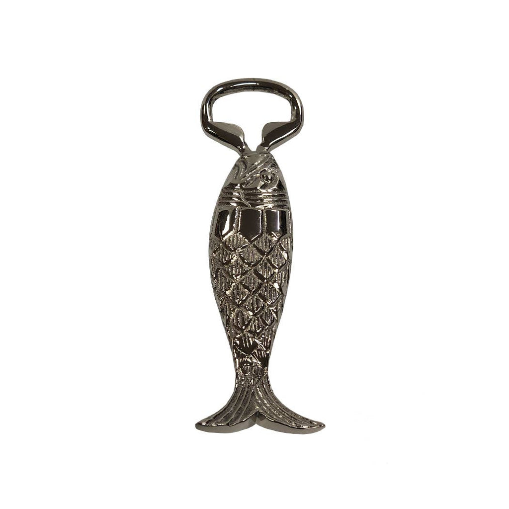 Nickel-Plated Brass Fish Bottle Opener - Nested