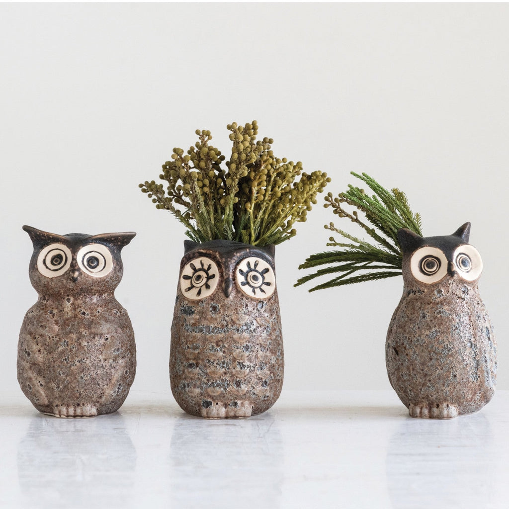 Stoneware Owl Vases - Nest Designs