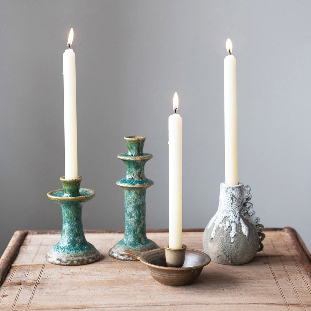 Stoneware Taper Candle Holder - NESTED