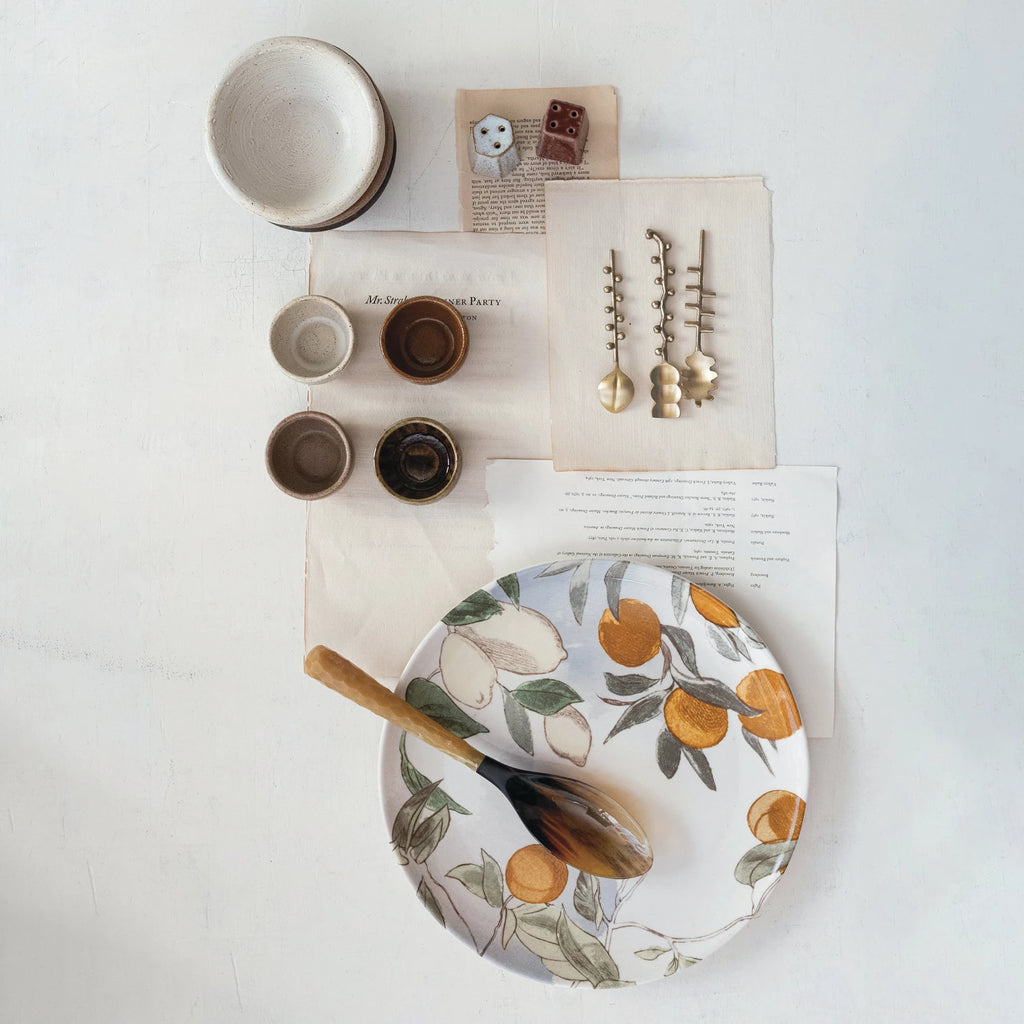 Stoneware Platter with Fruit - Nested