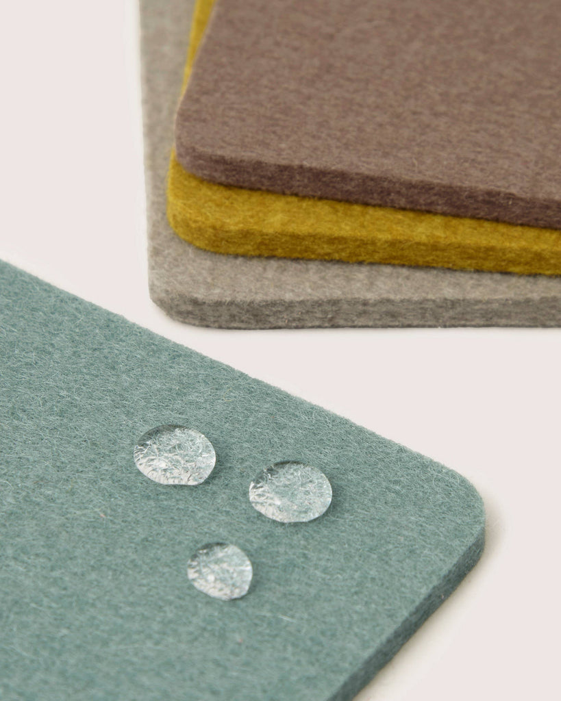 Bierfilzl Merino Wool Square Coasters in Set of Four - Nested Designs