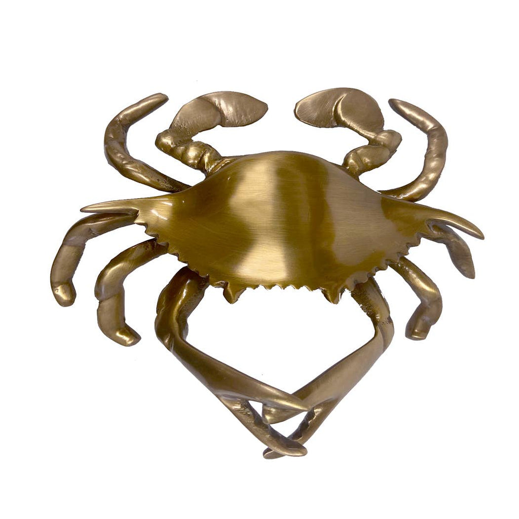 Antique Brass Blue Crab Paperweight - Nested