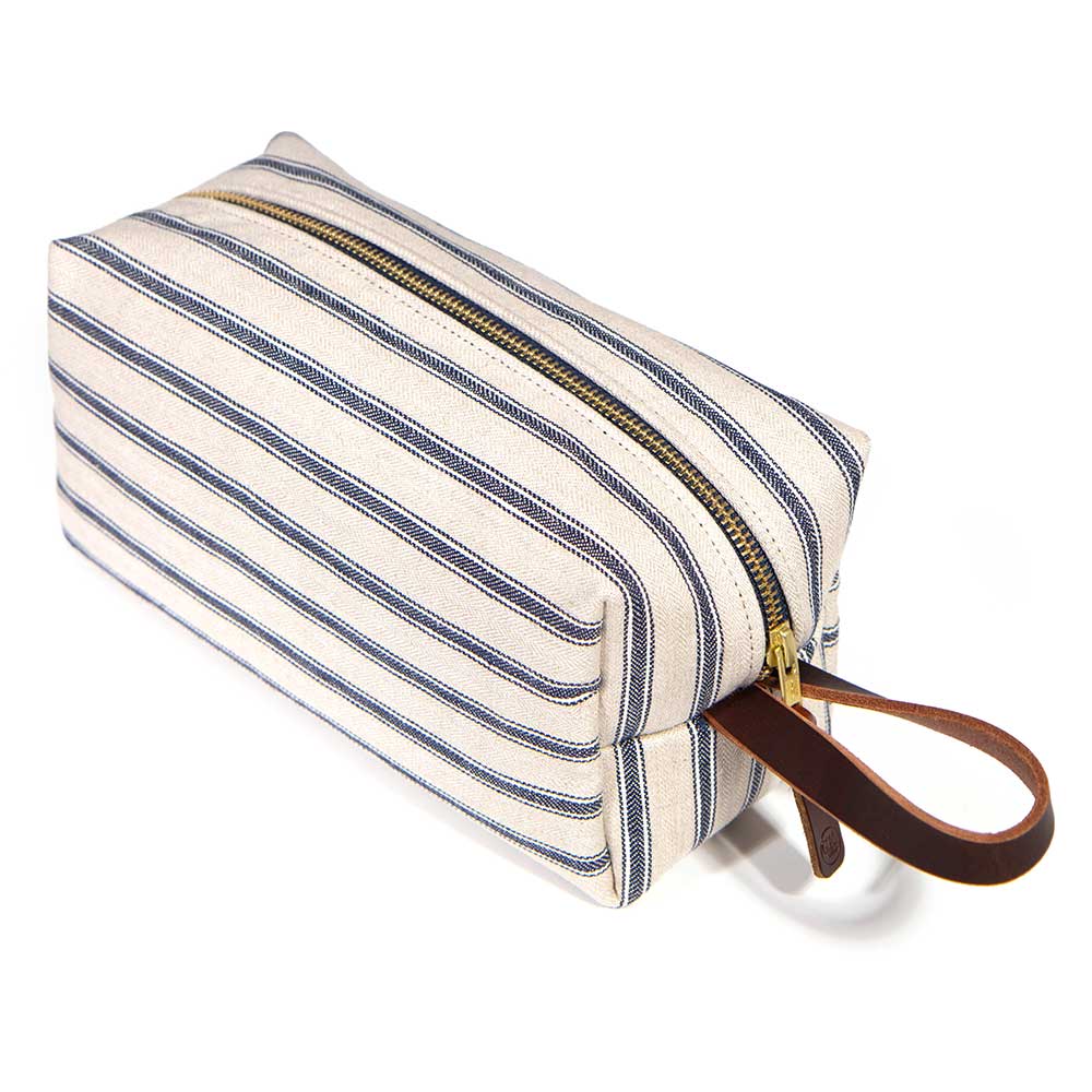 Seaside Linen Stripe Travel Kit - Nested