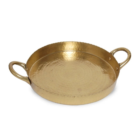 Gilded Hammered Handle Tray - Nested