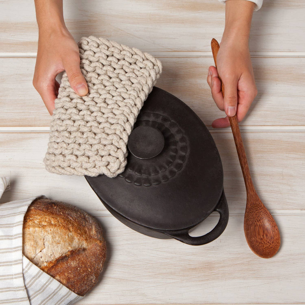 Dove Gray Knit Potholder - Nested Designs