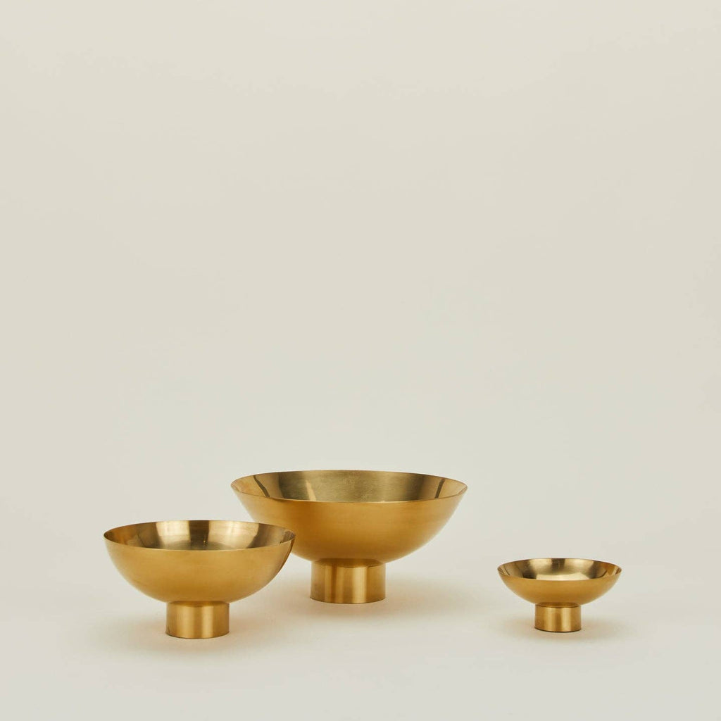 Essential Footed Bowl in Brass - Nested