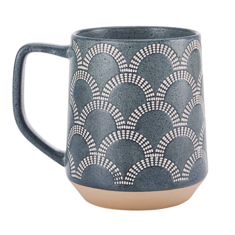 Scalloped Blue Mug - Nested