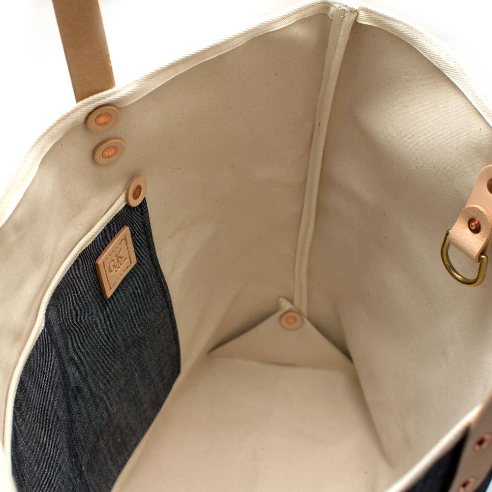 Japanese Denim Tote Bag - Nested