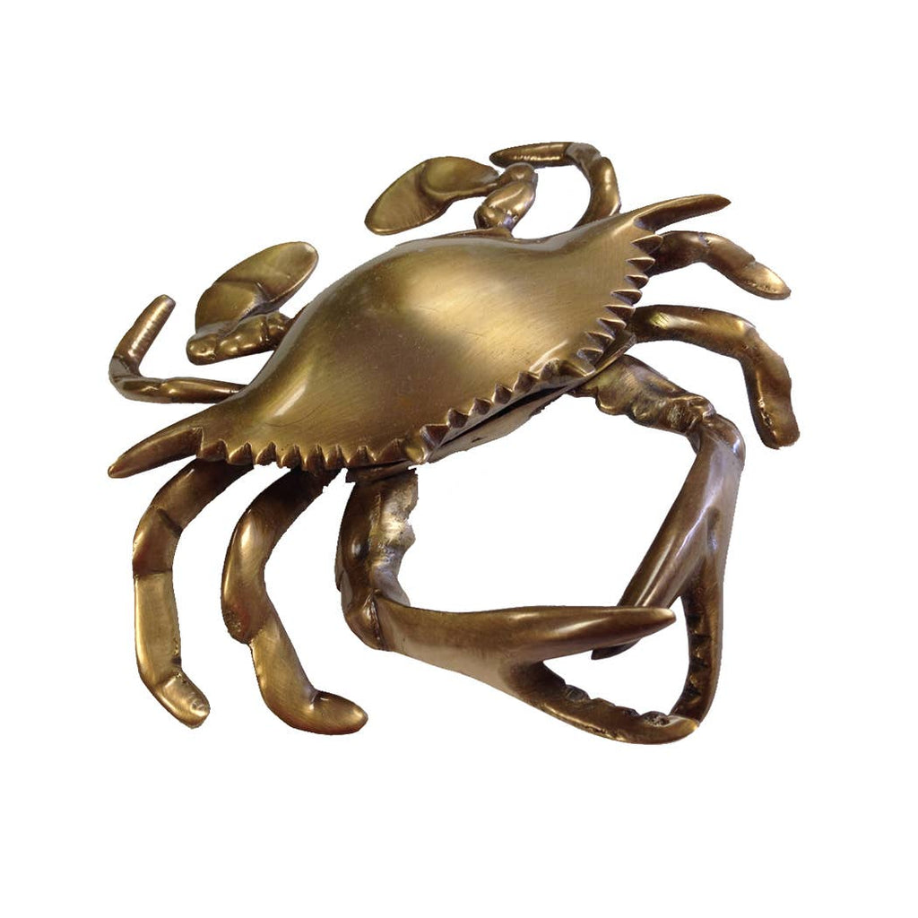 Antique Brass Blue Crab Paperweight - Nested