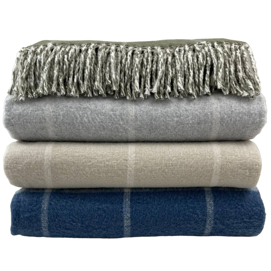 Double Face Cotton Window Pane Throw with Fringes - Nested Designs
