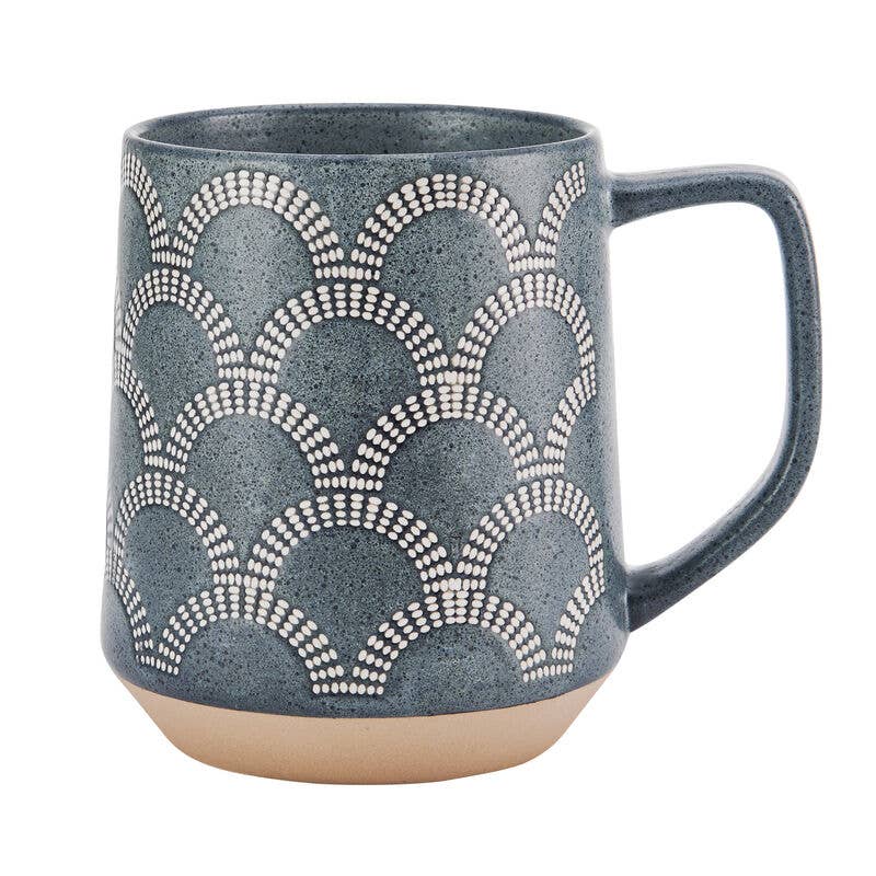 Scalloped Blue Mug - Nested