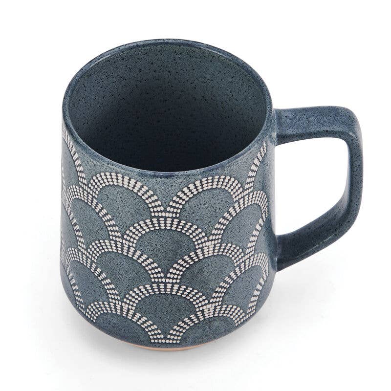 Scalloped Blue Mug - Nested