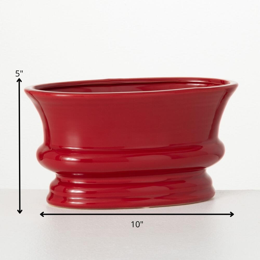 Oval Red Planter - Nested Designs