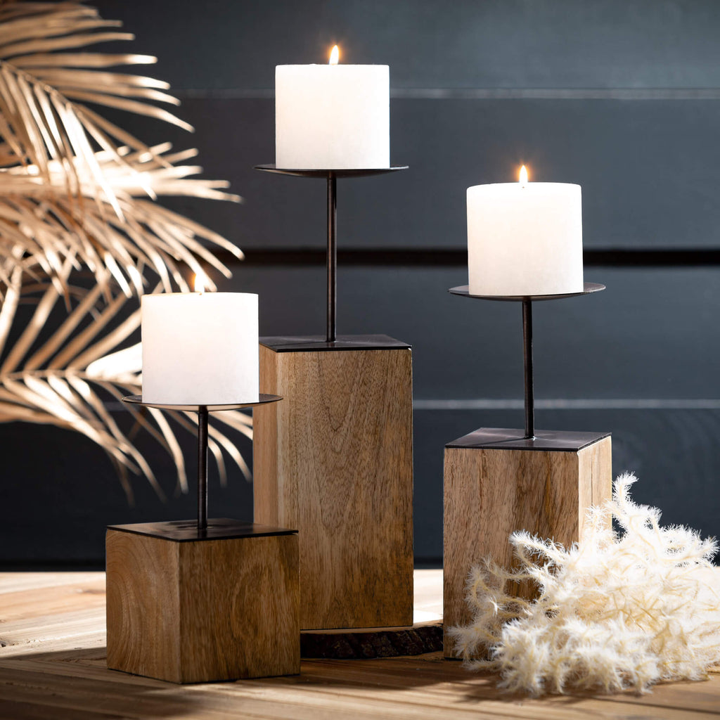 Modern Block Pillar Holder - Small - Nested Designs