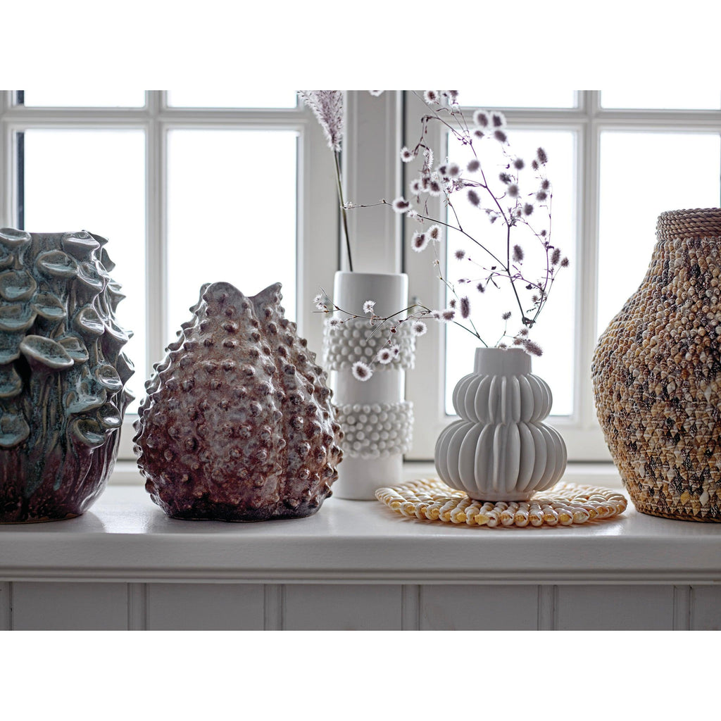 Handmade Stoneware Vase, White - Nested Designs