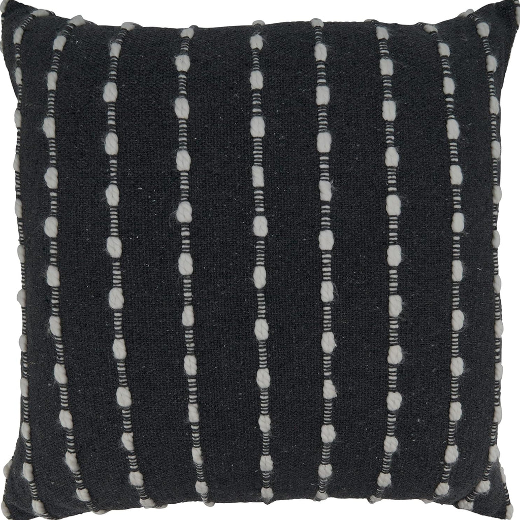 Black and White Chunky Striped Pillow - Nested Designs