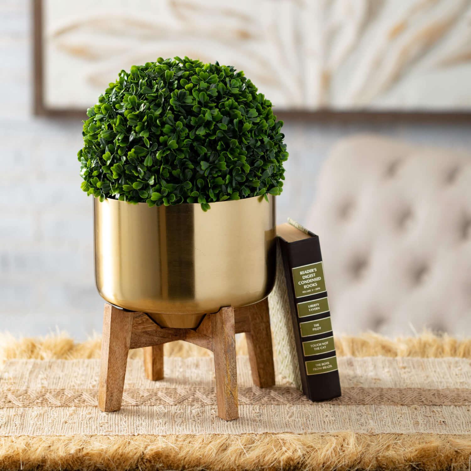 brass plant pot holders Brass Planter on Stand – Nest Interior Design