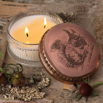 Squirrel Engraved Sugared Lemon Candle - Nested