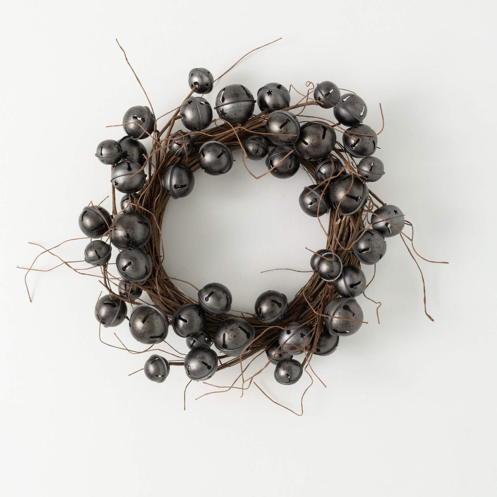 Gray Jingle Bell Wreath - Nested