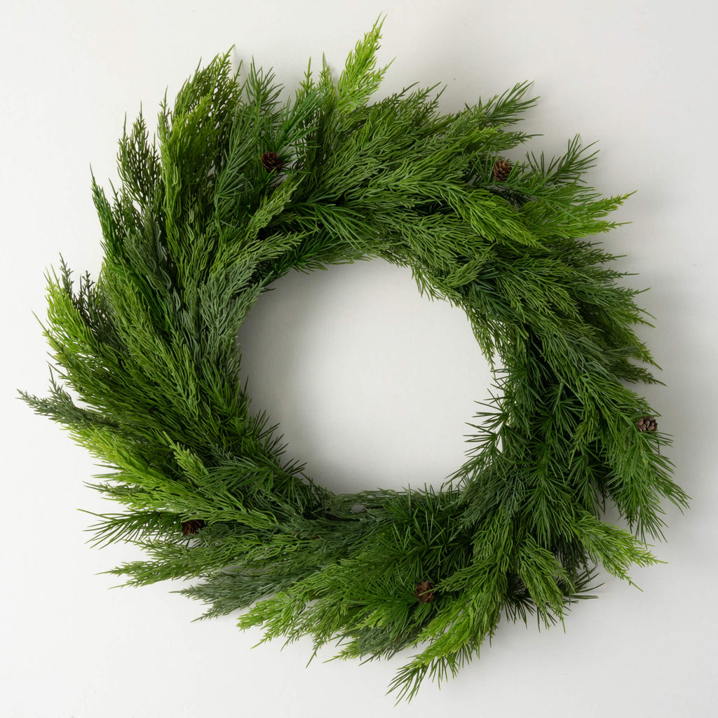 Lush Green Cedar Wreath - Nested