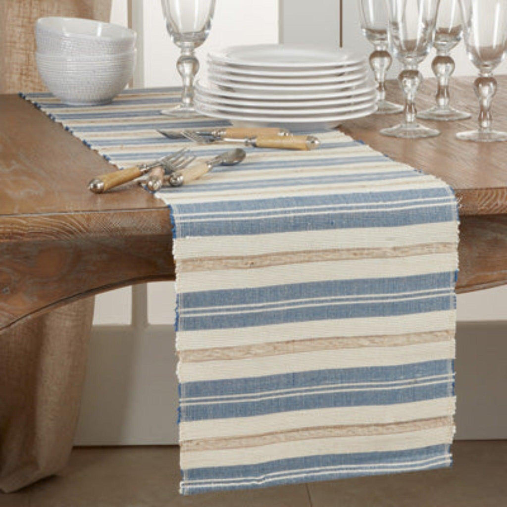 Striped Runner, Blue and Tan - Nested Designs