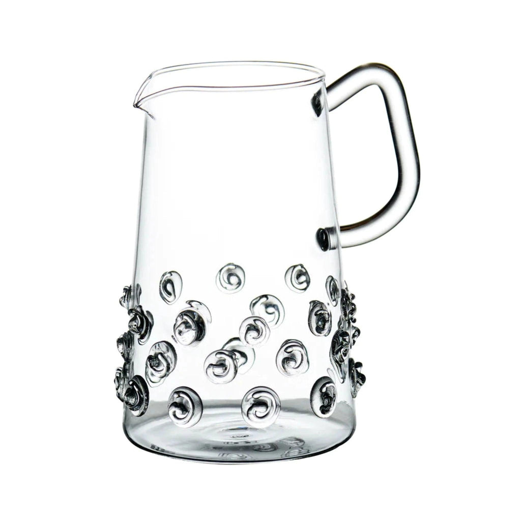 Glass Pitcher w/ Applied Glass Swirls - Nested Designs