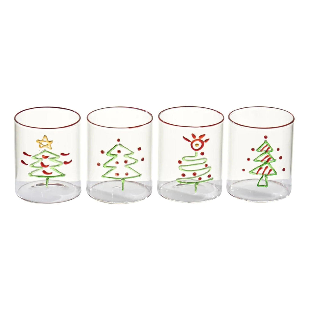 Christmas Tree Tumblers, Set of Four - Nested Designs