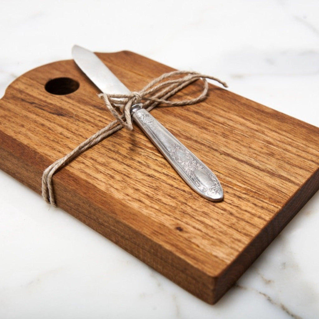 Mini Cutting Board with Vintage Silver Knife - Nested Designs