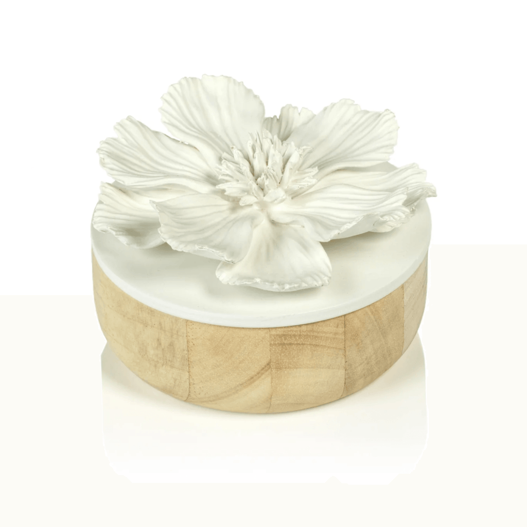 Cosmos Porcelain and Natural Wood Flower Box - Large - Nested Designs