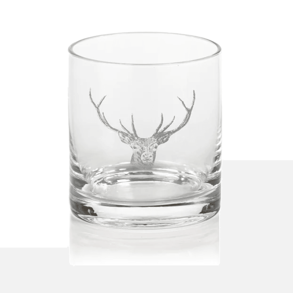 Stag Head Double Old Fashioned Glass -Set of 2 - Nested Designs