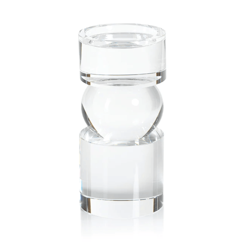 Rialto Clear Crystal Pillar Holder - Short - Nested Designs