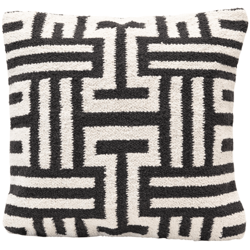 Abstract Pillow in Charcoal and White - Nest Interior Design