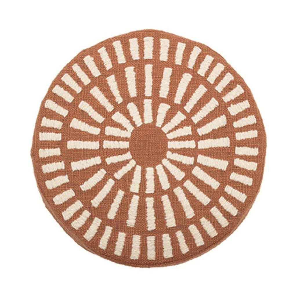Round Pillow with Chenille Pattern - Nested Designs