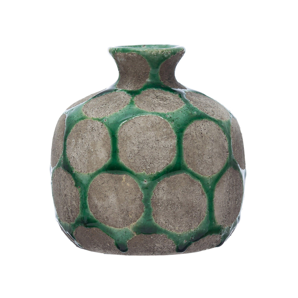 Terra-cotta Vase with Wax Relief Dots - Nest Interior Design